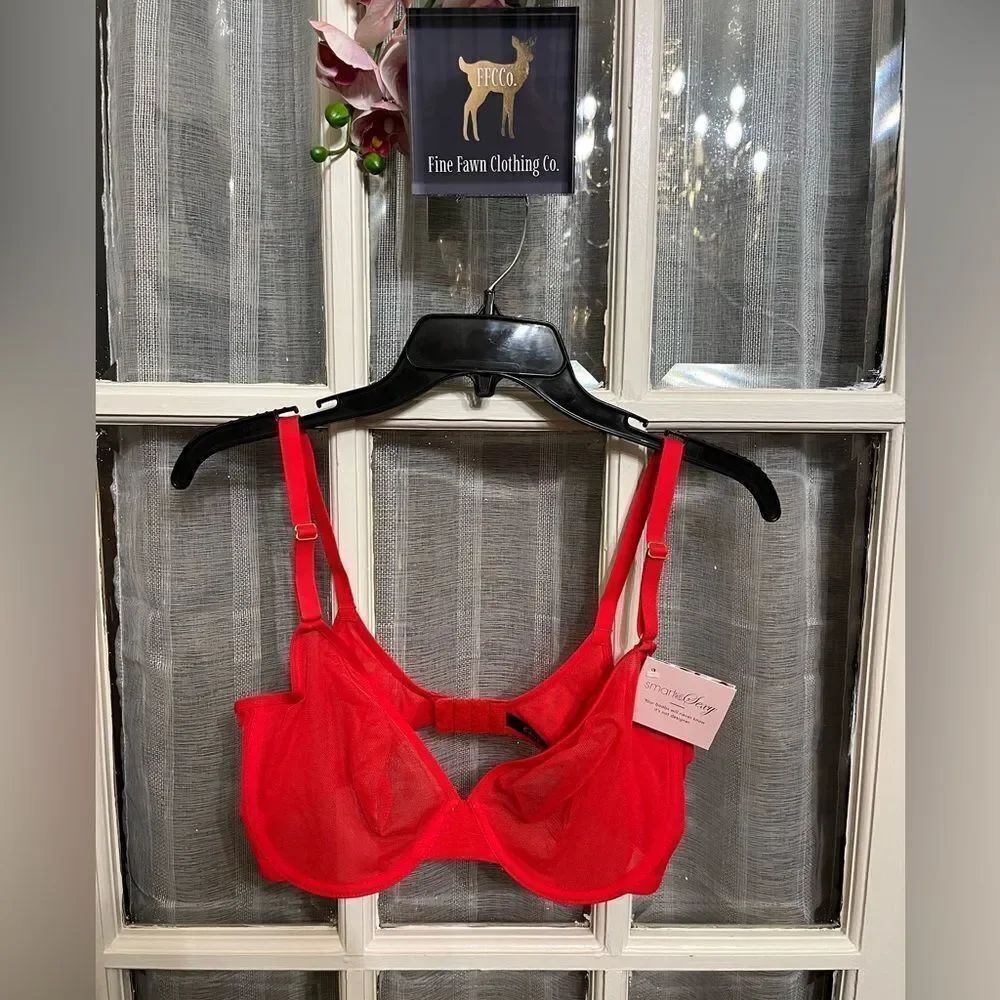 NWT Smart & Sexy Mesh Underwire Red Bra